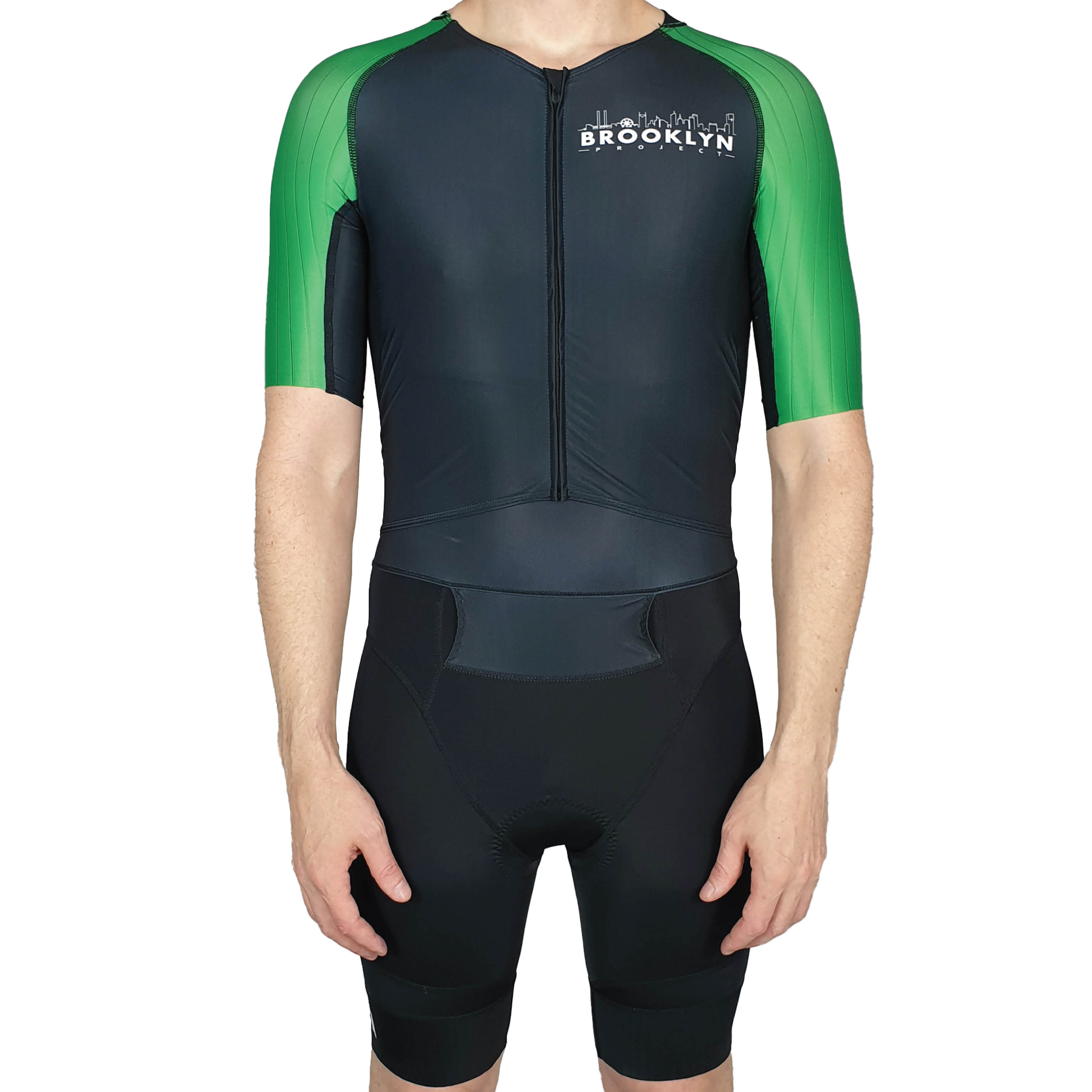 Men’s Next Gen Performance Triathlon Suit – Black with Green Aero Design
