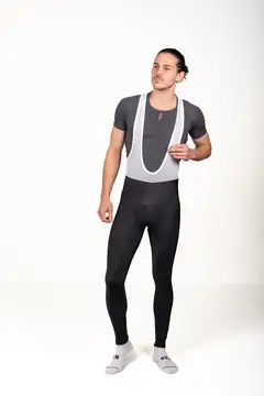 Men's Thermal Cycling Bib Tights – Winter Fleece Lined, Black