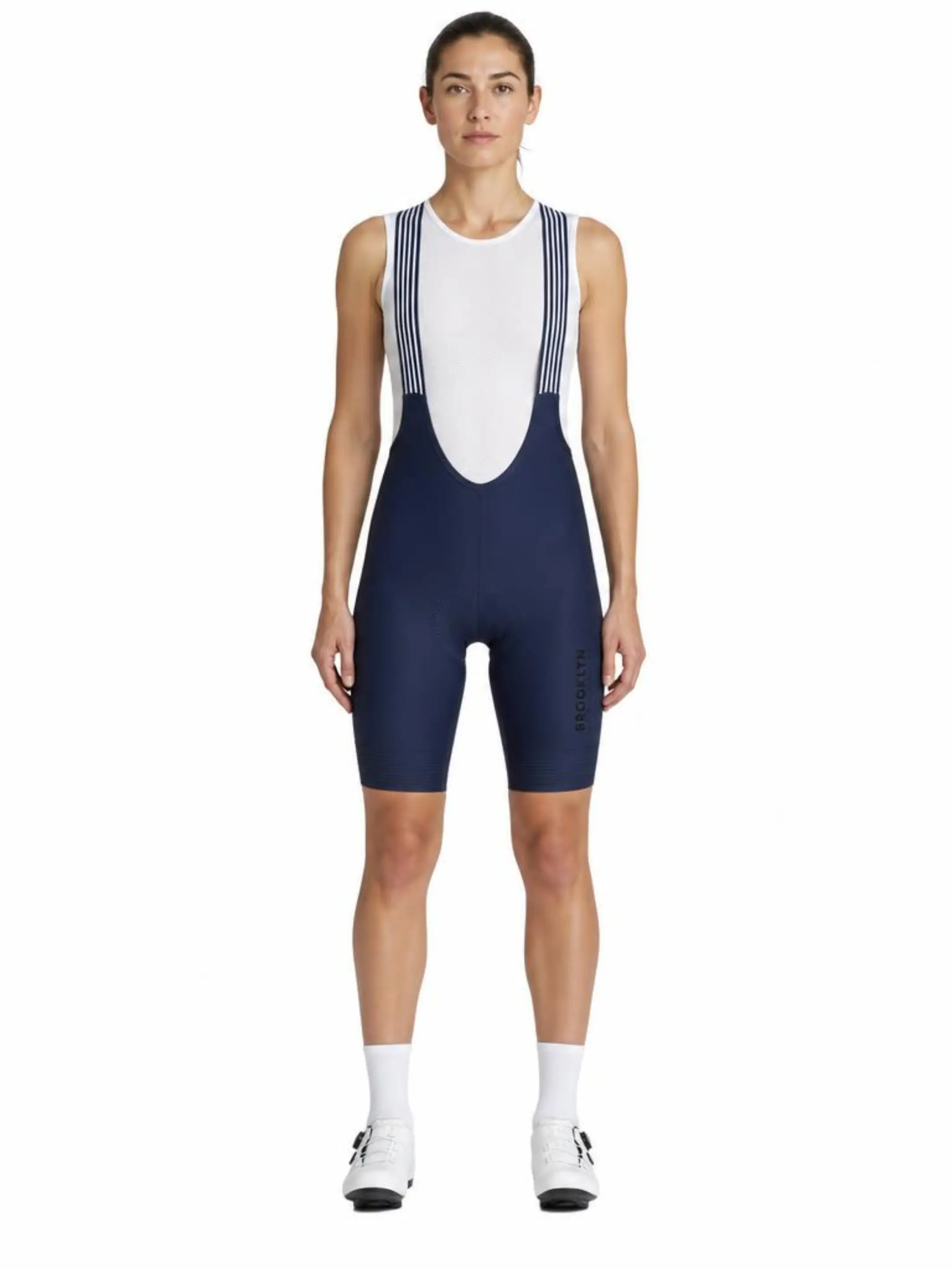 Womens Core Cycling Bib Shorts - High-Density Chamois Padding Compression Navy