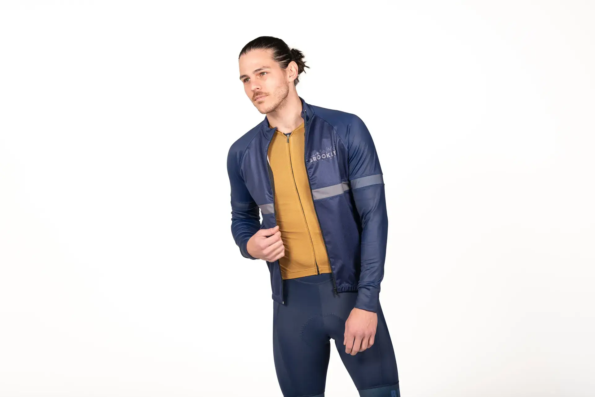 Men's Pro Thermal Cycling Jacket - White, Windproof, Reflective