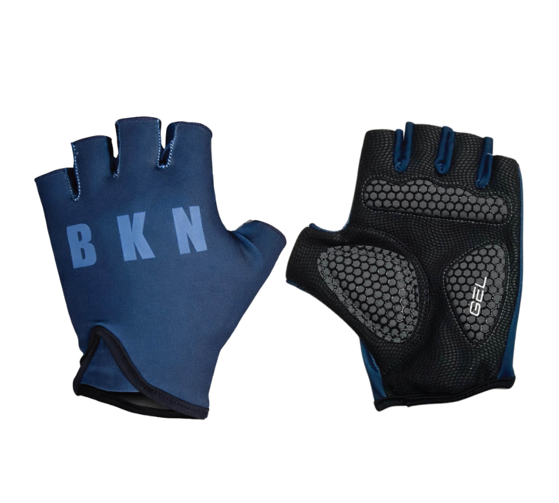 Pro Road Cycling Gloves - Gel Padded, Navy Fingerless Bike Gloves