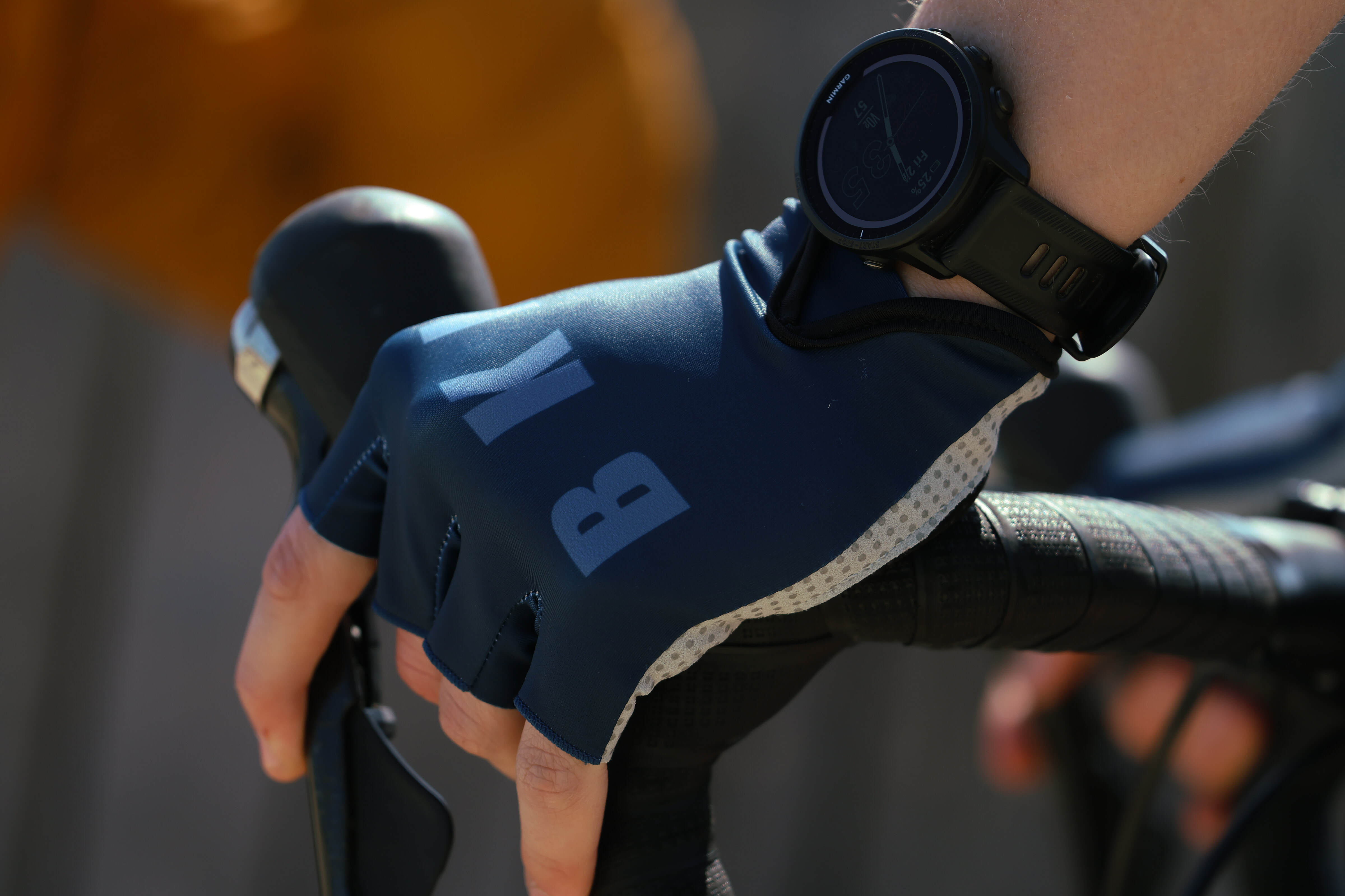 Pro Road Cycling Gloves - Gel Padded, Navy Fingerless Bike Gloves