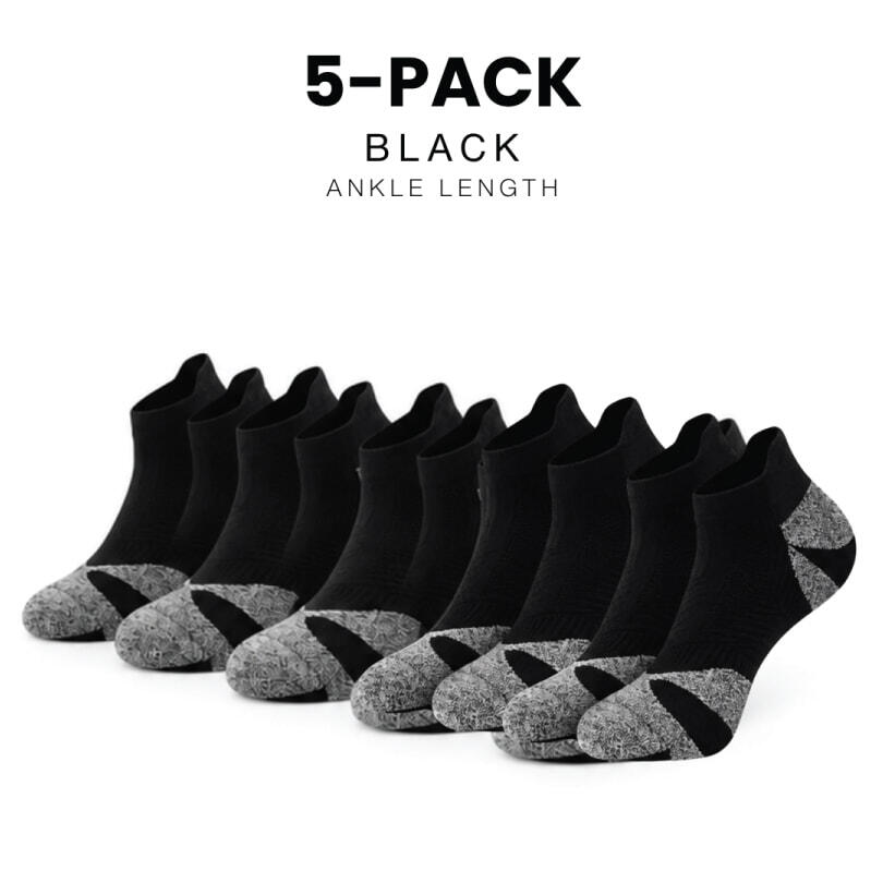 coolmax-running-socks-black-ankle-length-5-pack