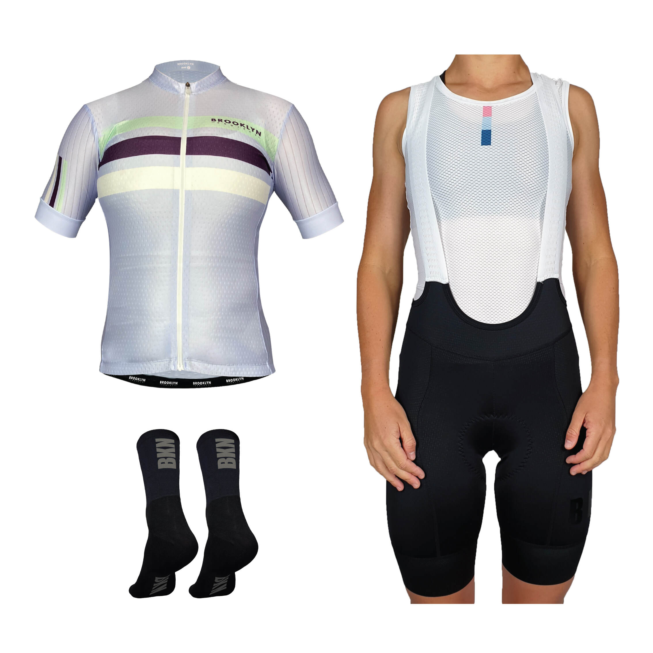 Pro Maximus Women's Cycling Bundle: Blue Jersey, Bib Shorts & Socks