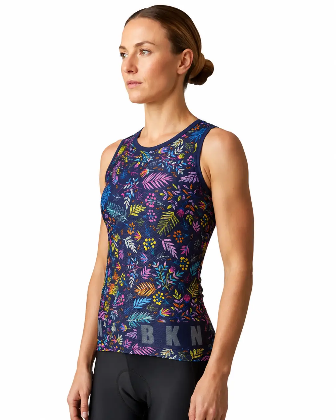 Women's Pro Mesh Undershirt – Breathable Navy Floral Base Layer