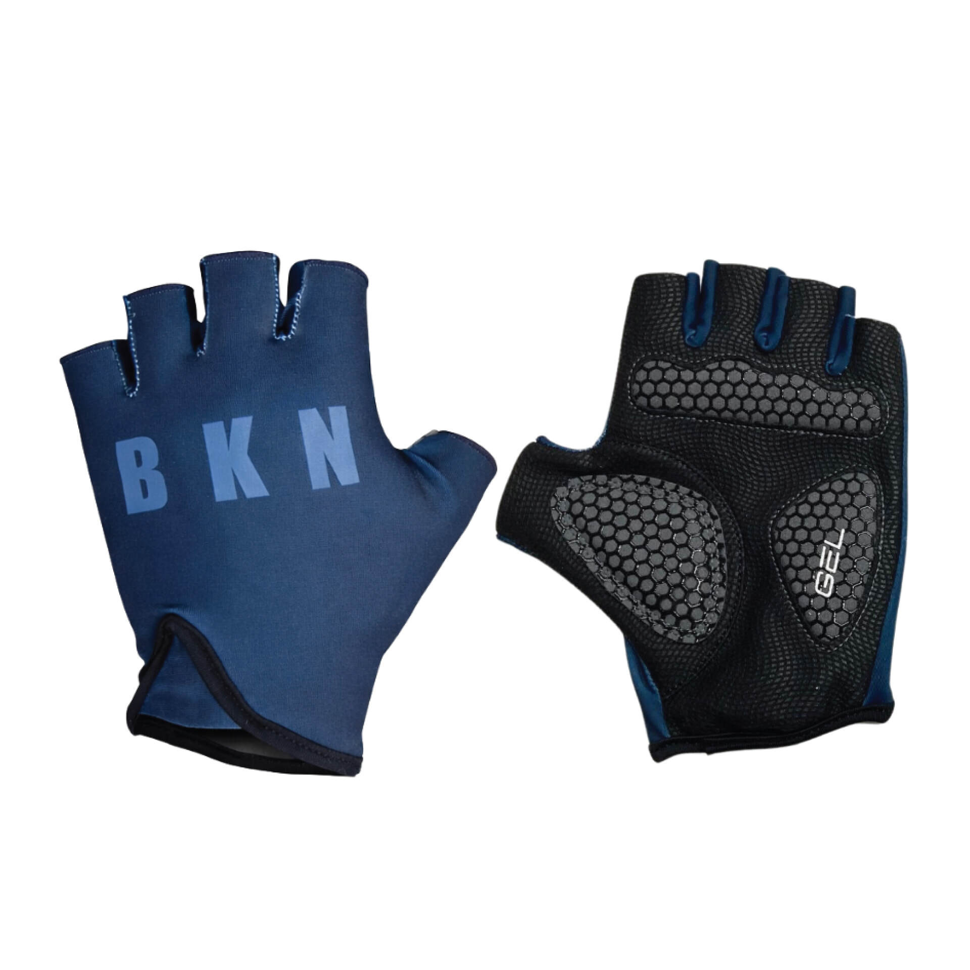 Pro Road Cycling Gloves - Gel Padded, Navy Fingerless Bike Gloves