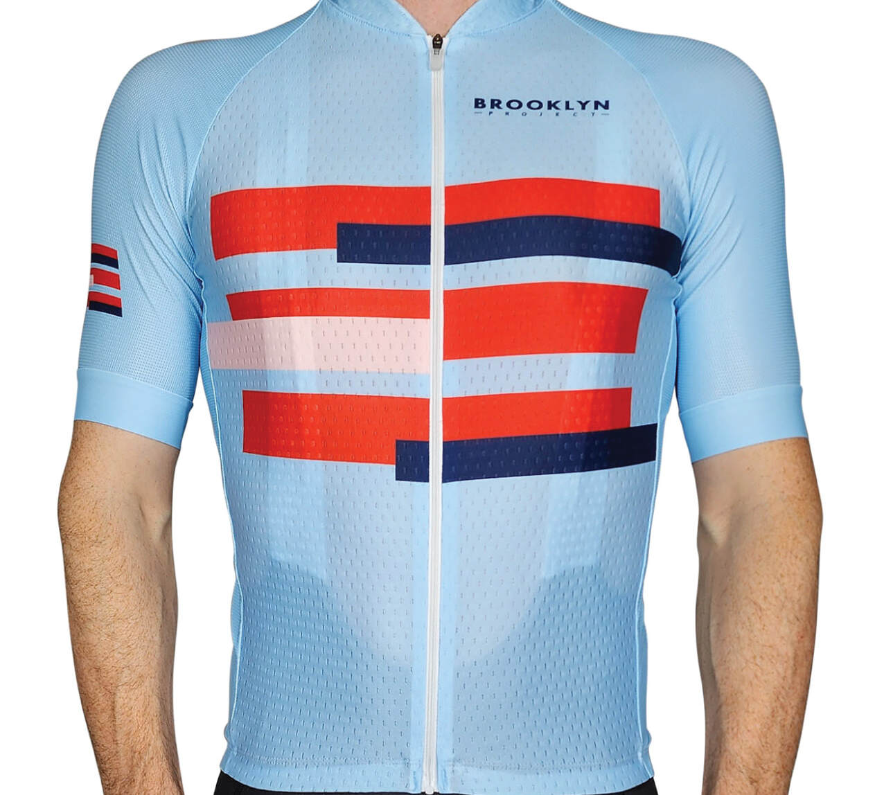 Men's Pro Cycling Jersey - Blocks Light Blue | Lightweight Performance
