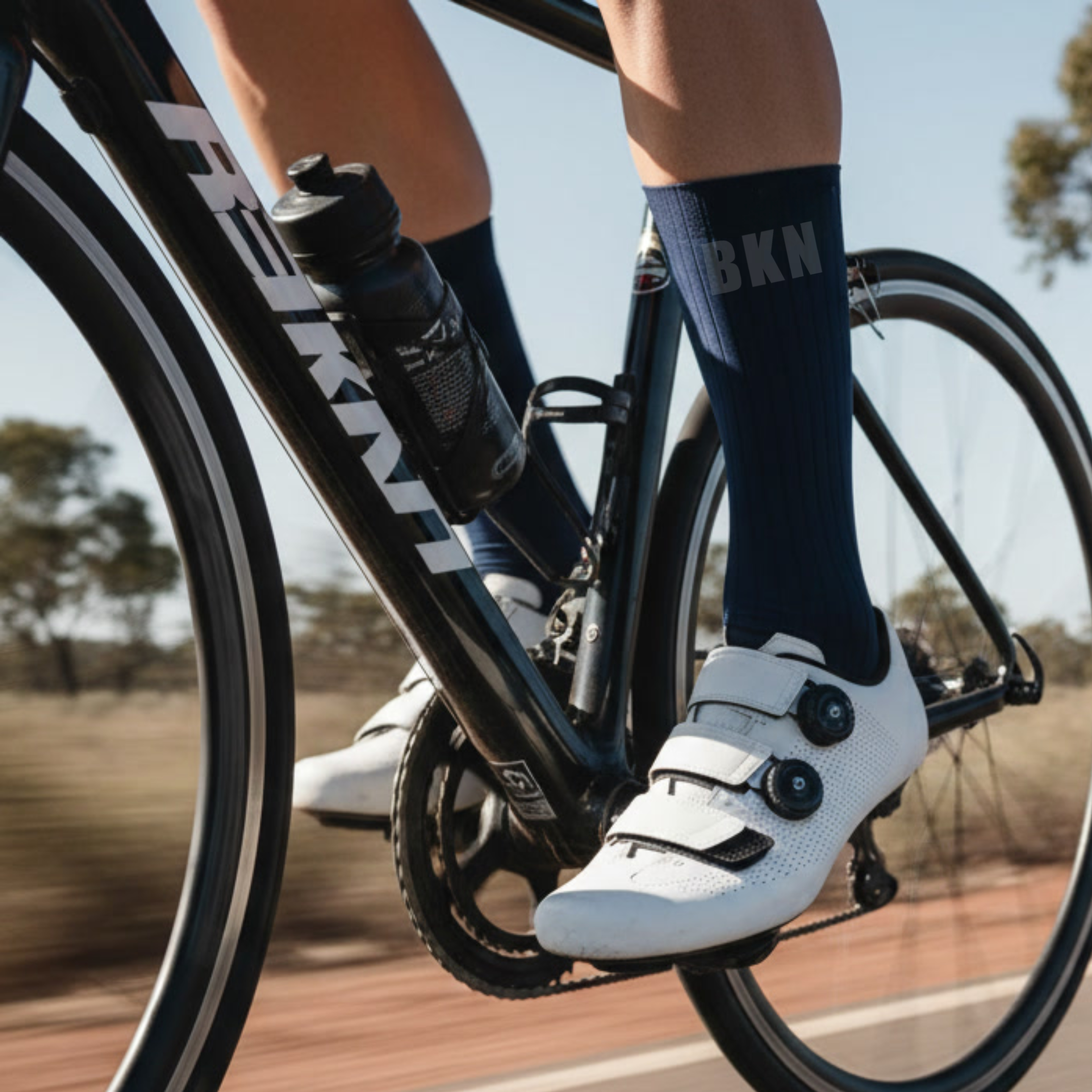 Pro Aero Cycling Socks - Navy, High Cuff 16cm