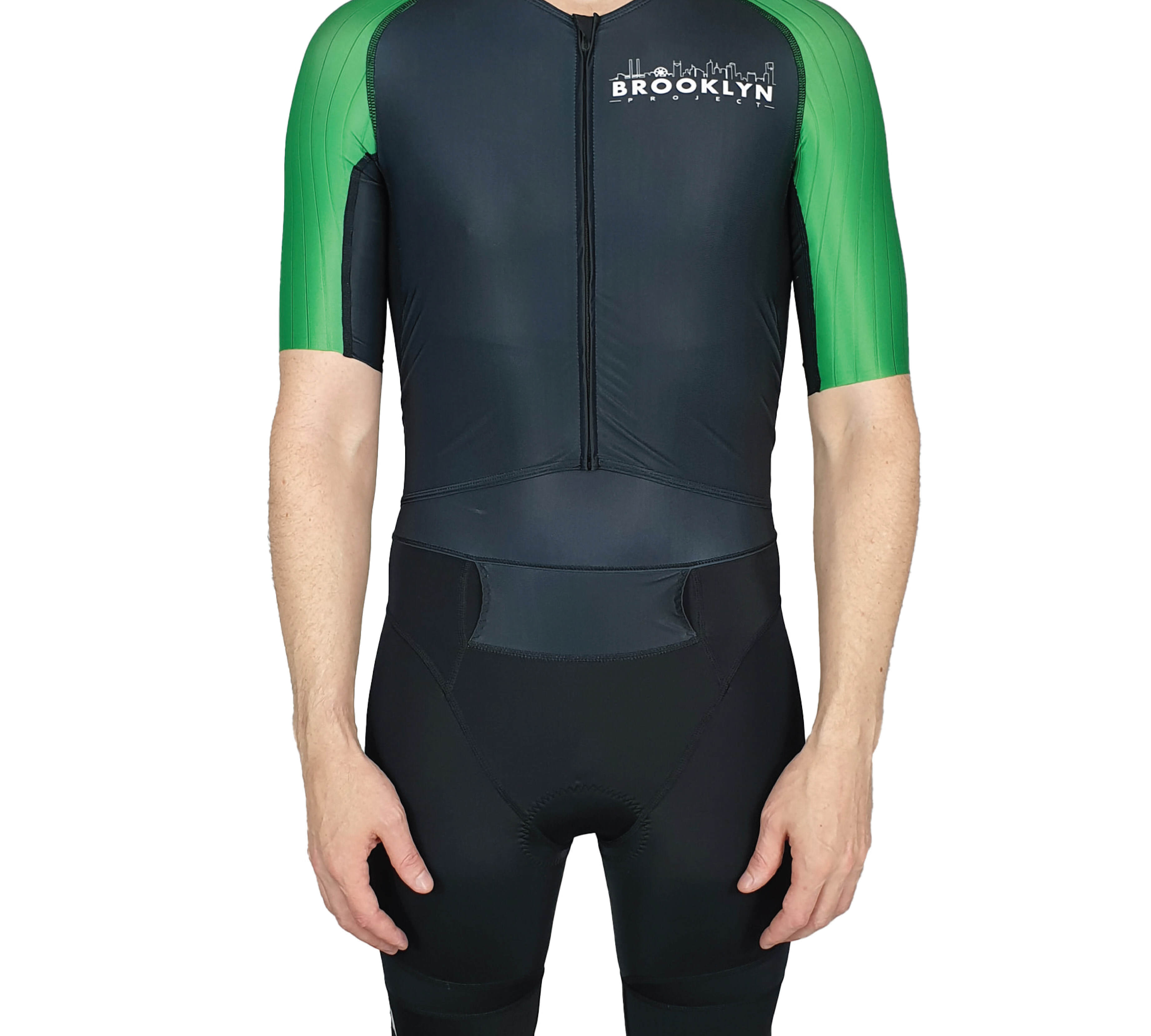 Men’s Next Gen Performance Triathlon Suit – Black with Green Aero Design