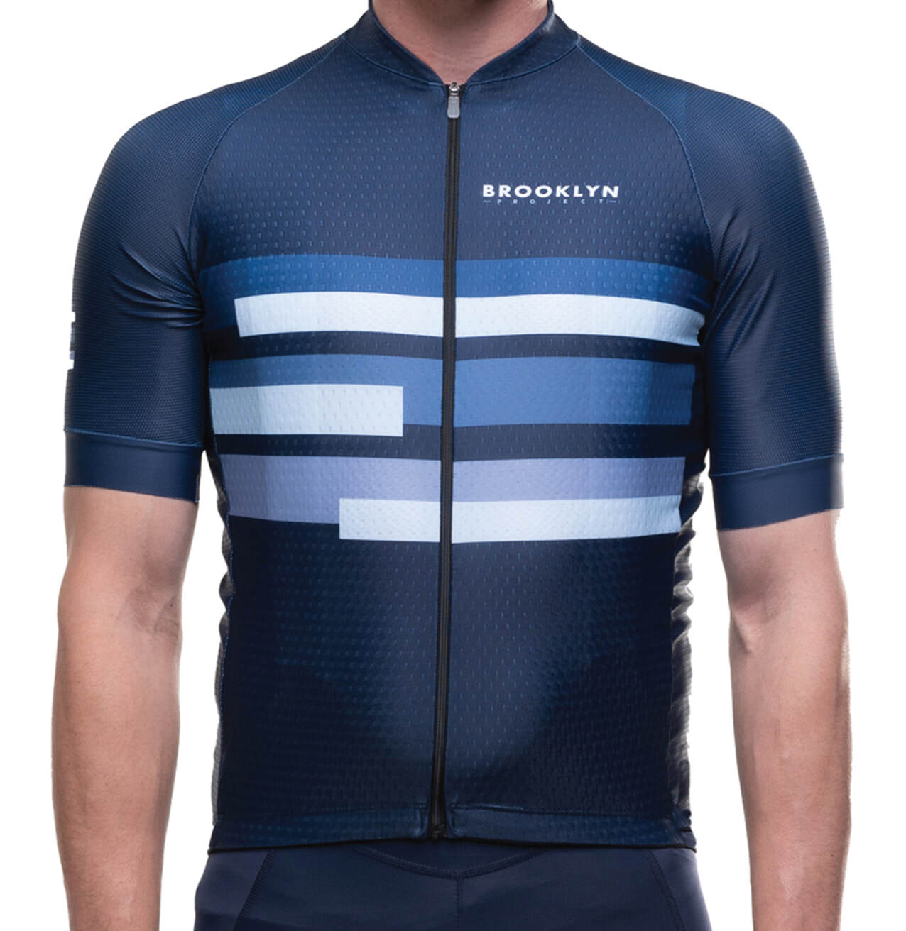 Men's Pro Cycling Jersey - Blocks Navy Blue | Lightweight Performance