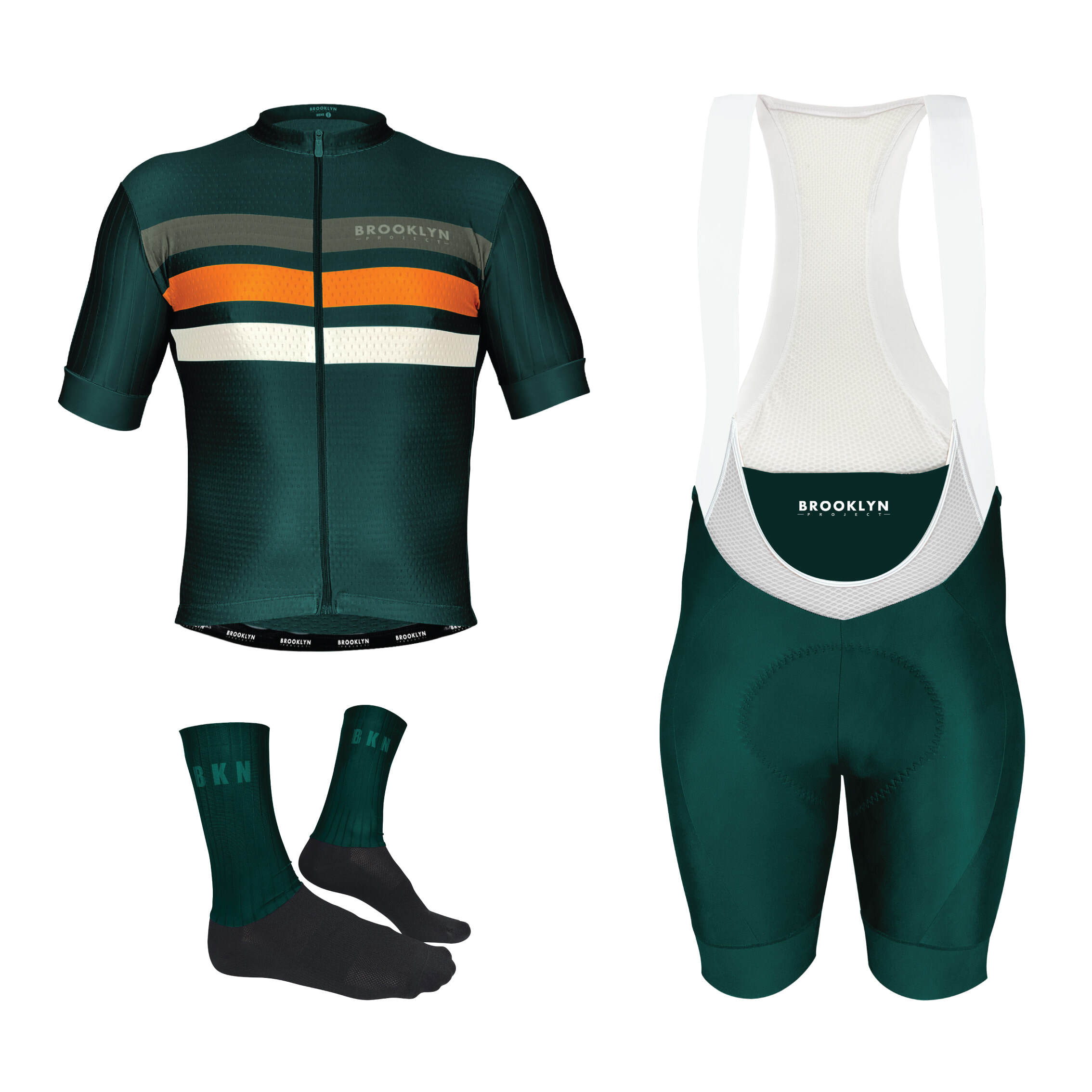 Pro Maximus Men's Cycling Bundle: Green Jersey, Bib Shorts & Socks