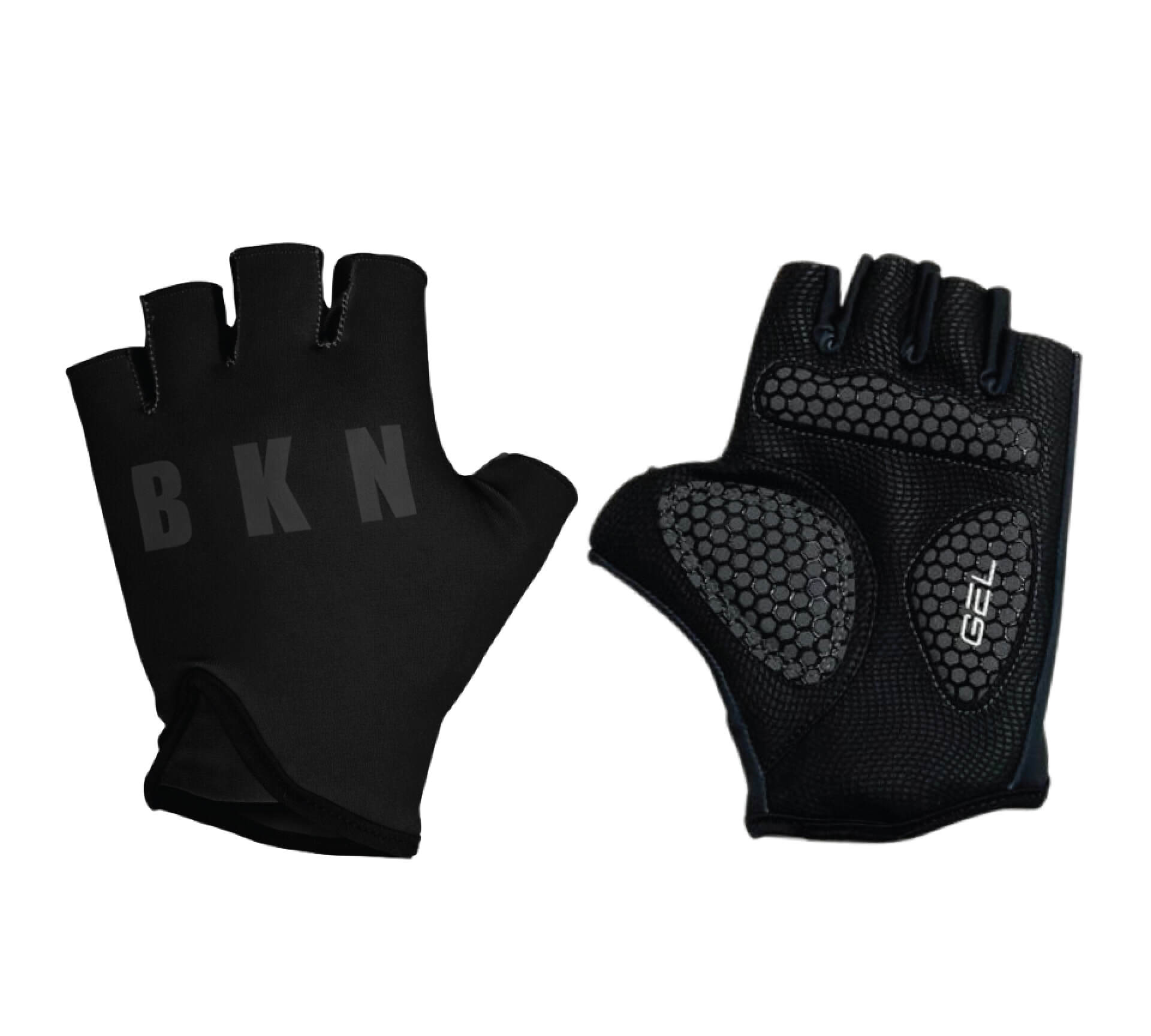 Pro Road Cycling Gloves - Gel Padded, Black Fingerless Bike Gloves