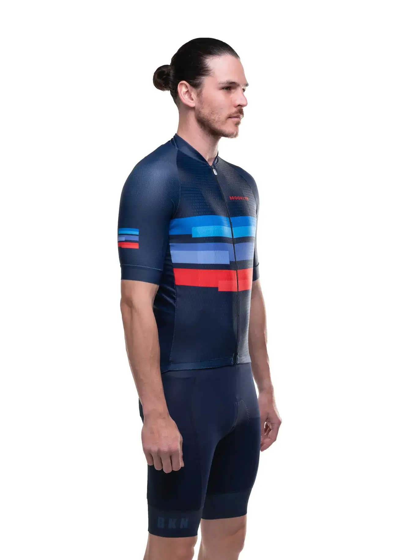 Men's Pro Cycling Jersey - Blocks Navy Blue | Lightweight Performance