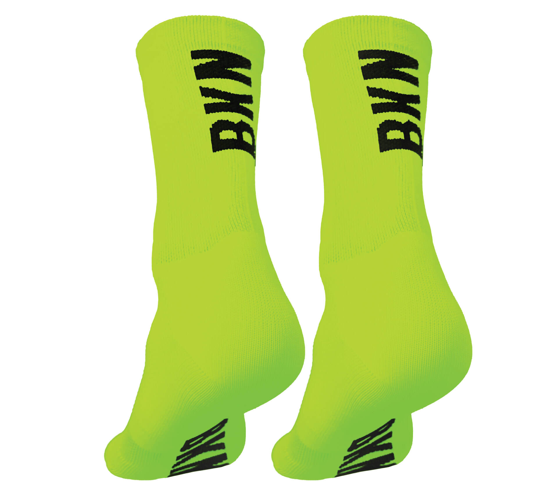 Pro Cycling Socks – Fluro Green, Woven, 14cm cuff, Moisture-Wicking Fabric