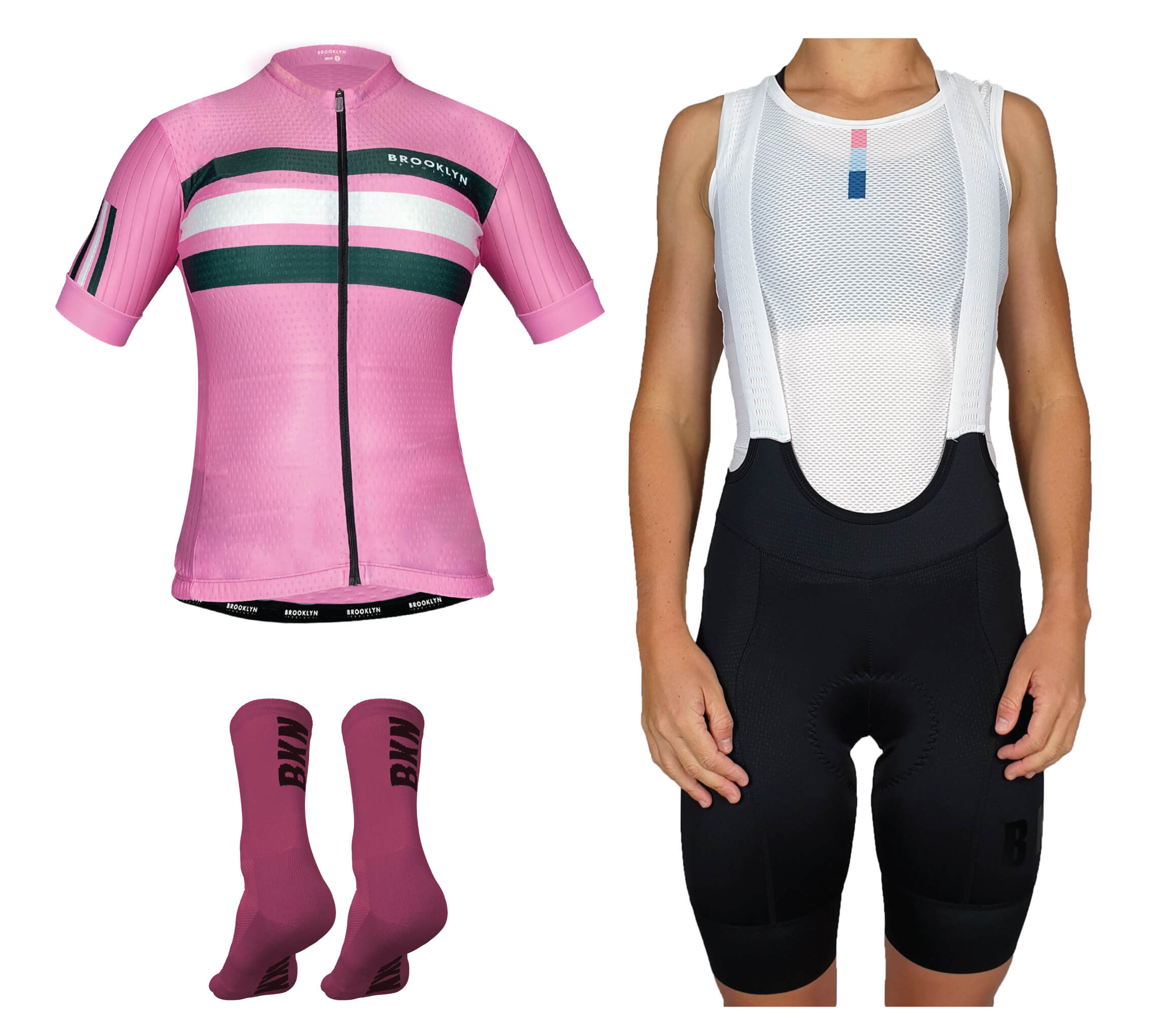 Pro Maximus Women's Cycling Bundle: Pink Jersey, Bib Shorts & Socks