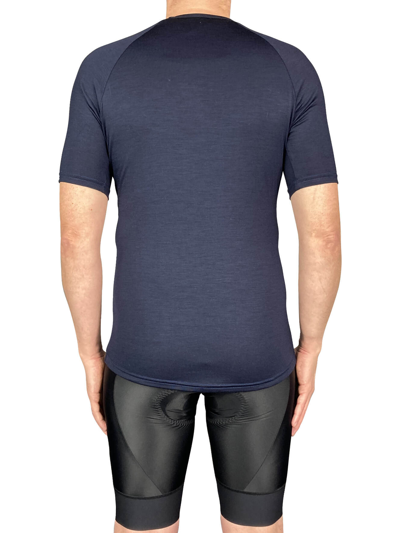 Merino Wool Tencel Cycling Undershirt Sleeved Navy