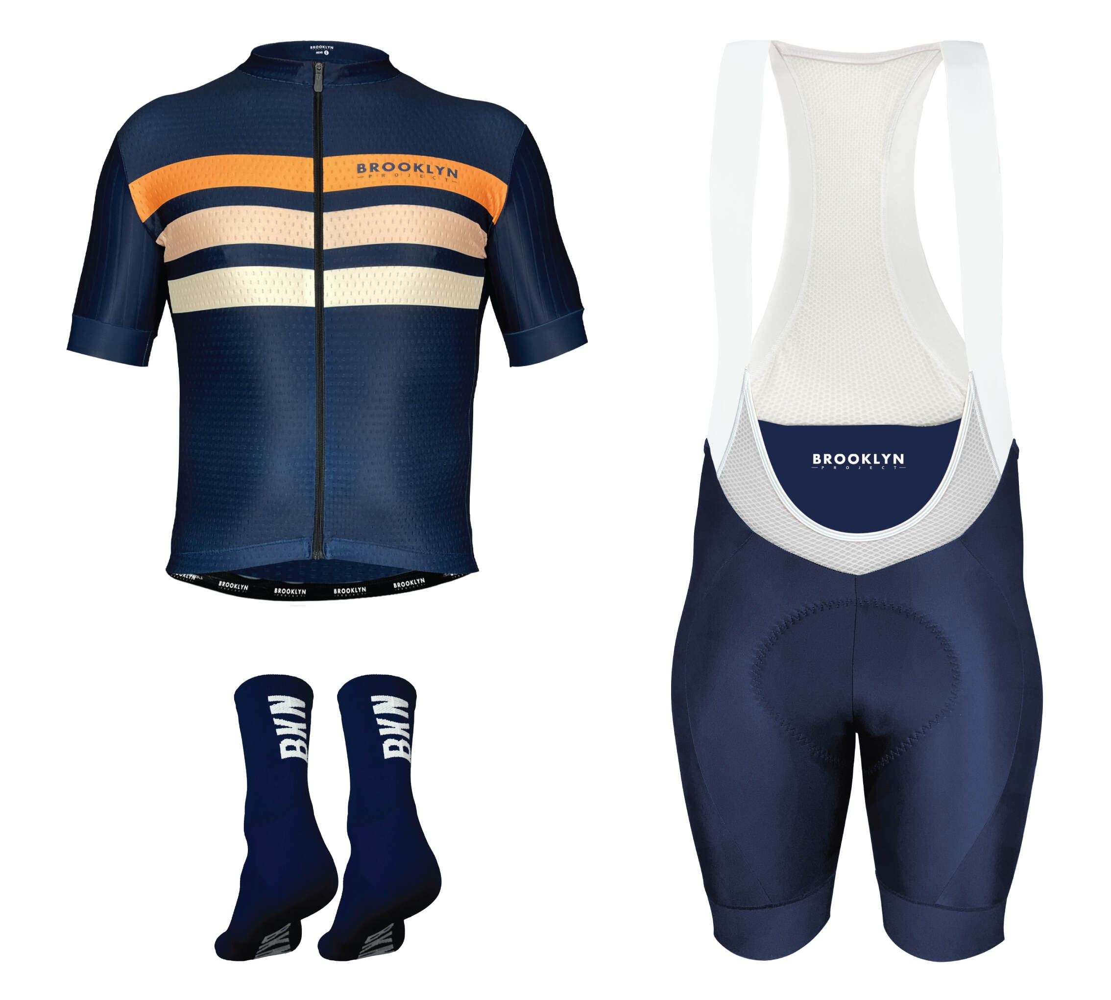 Pro Maximus Men's Cycling Bundle: Navy Jersey, Bib Shorts & Socks