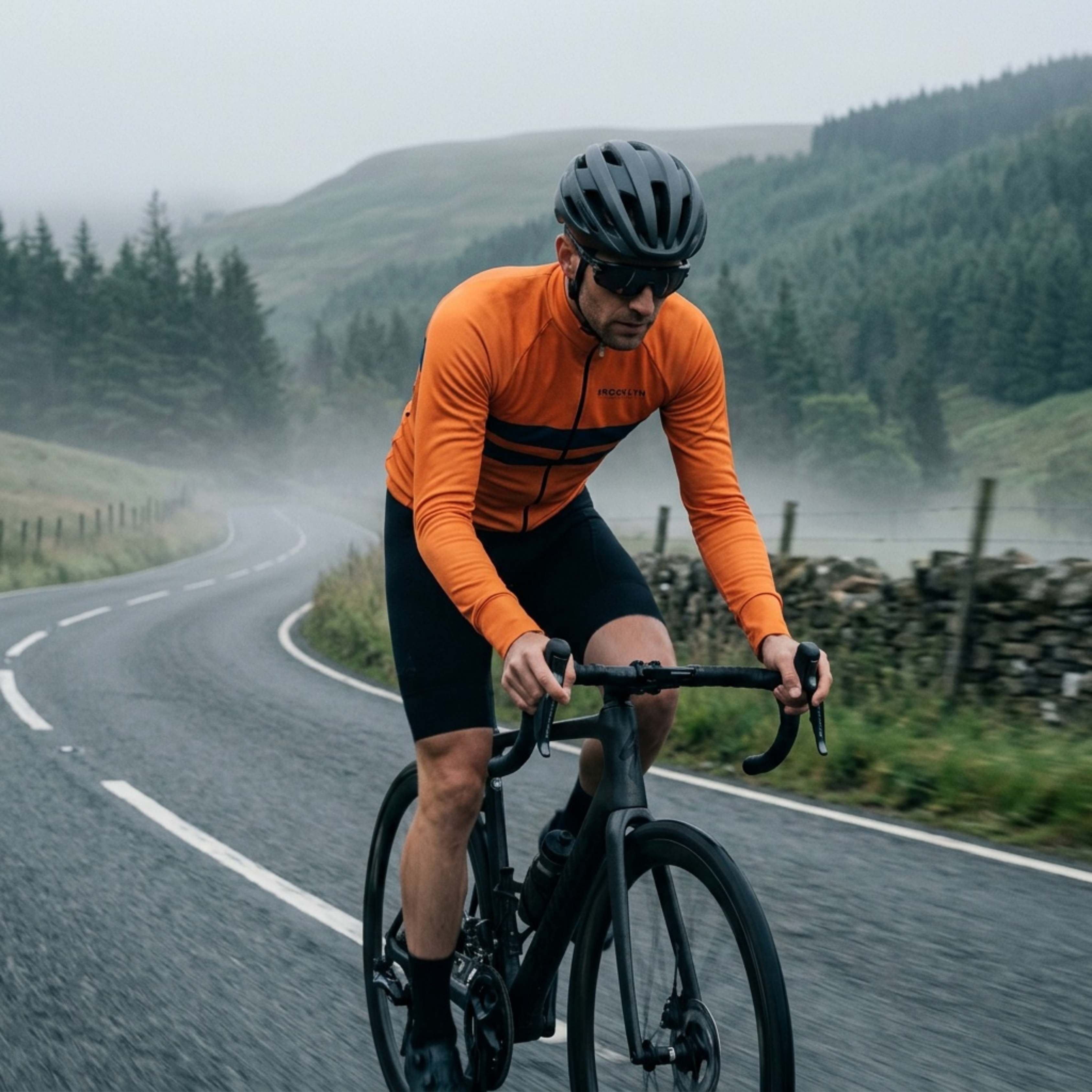 Men's Pro Thermal Cycling Jacket - Orange, Windproof