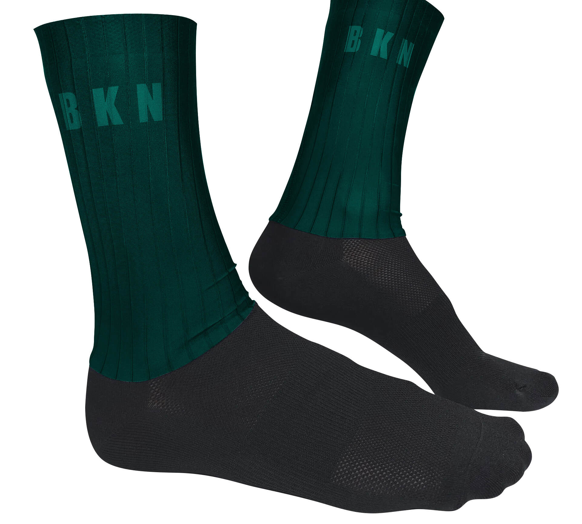 Aero Cycling Socks Hunter Green on bike