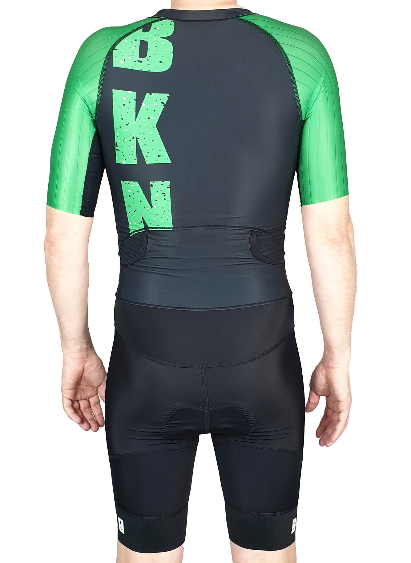 Men’s Next Gen Performance Triathlon Suit – Black with Green Aero Design