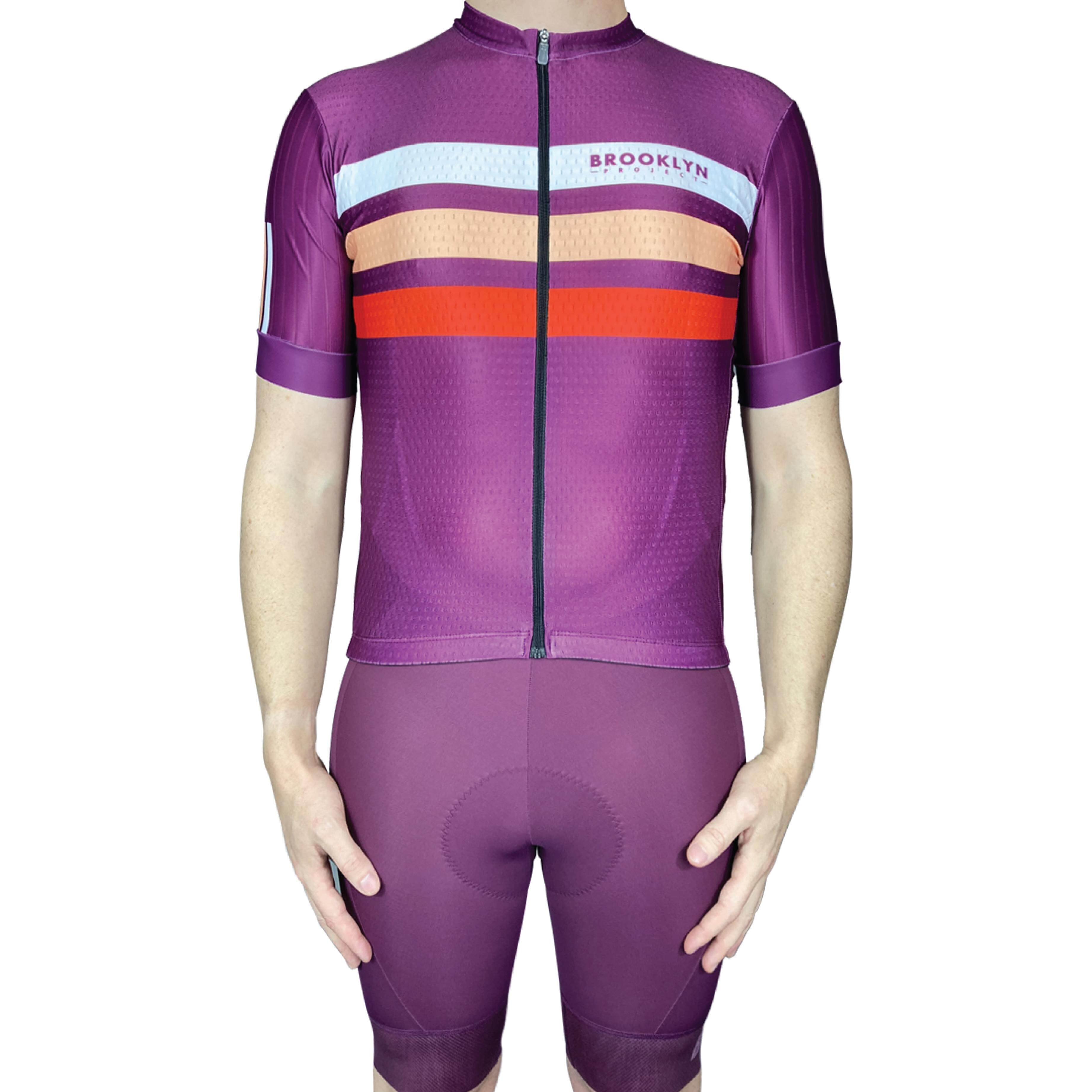 Pro Maximus Men's Cycling Bundle: Burgundy Jersey, Bib Shorts & Socks