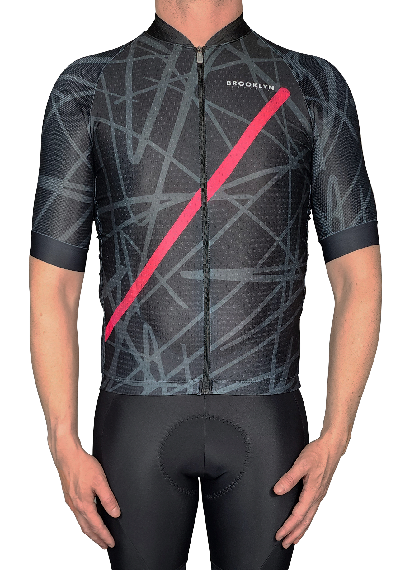 Men's Pro Cycling Jersey - Graphiti - Black | Lightweight Performance