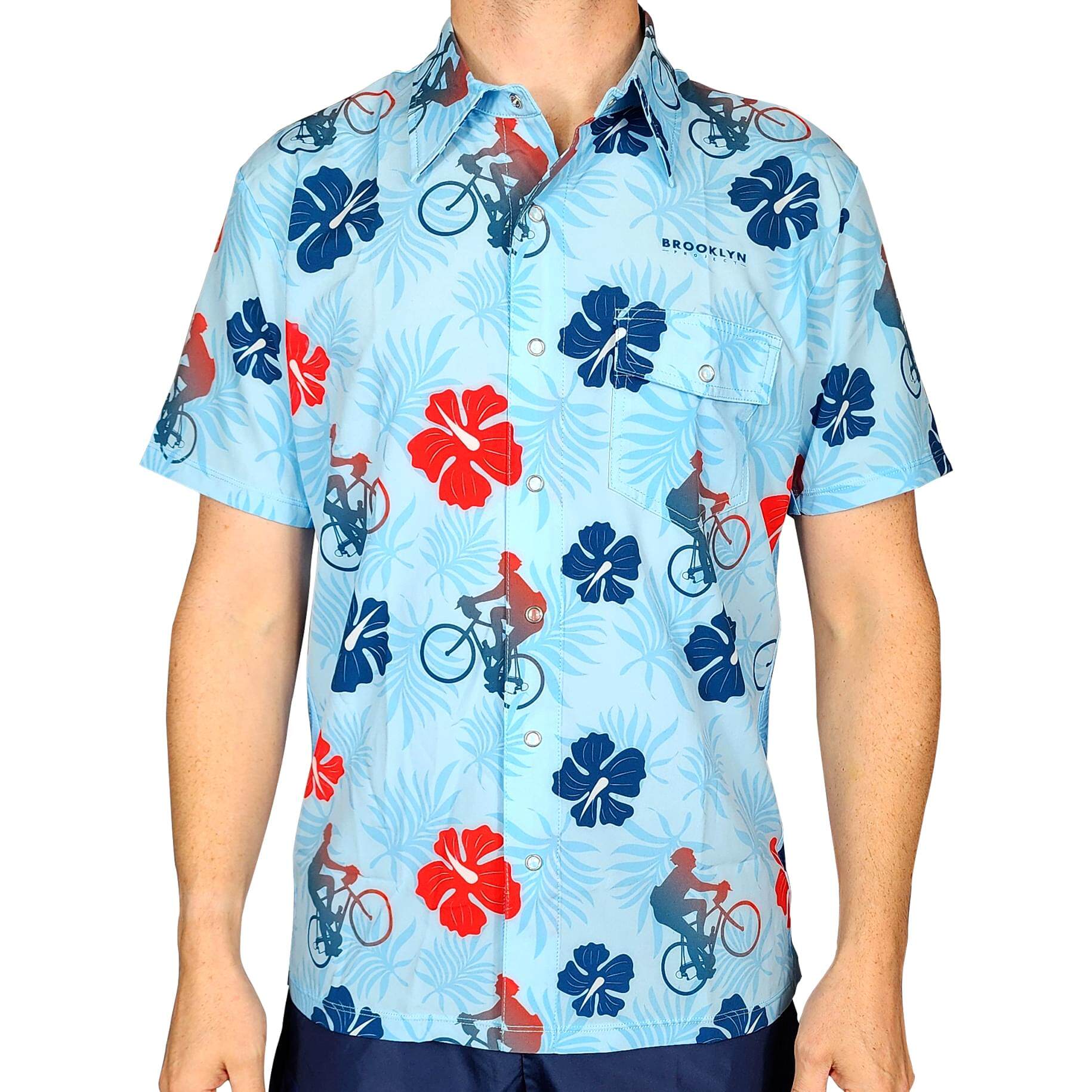 Men's Tropical Print Resort Shirt - Short Sleeve Hawaiian Button-Down 