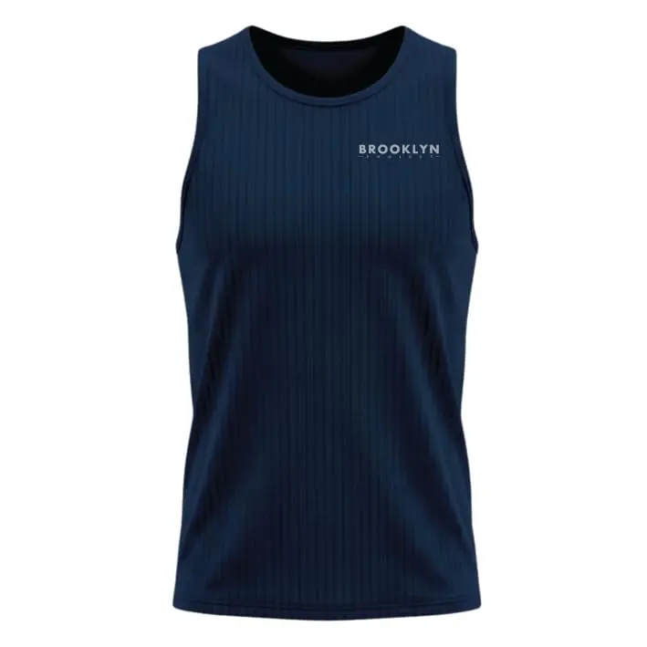 Men's Elite Lightweight Run Singlet - Breathable Technical Singlet, Navy