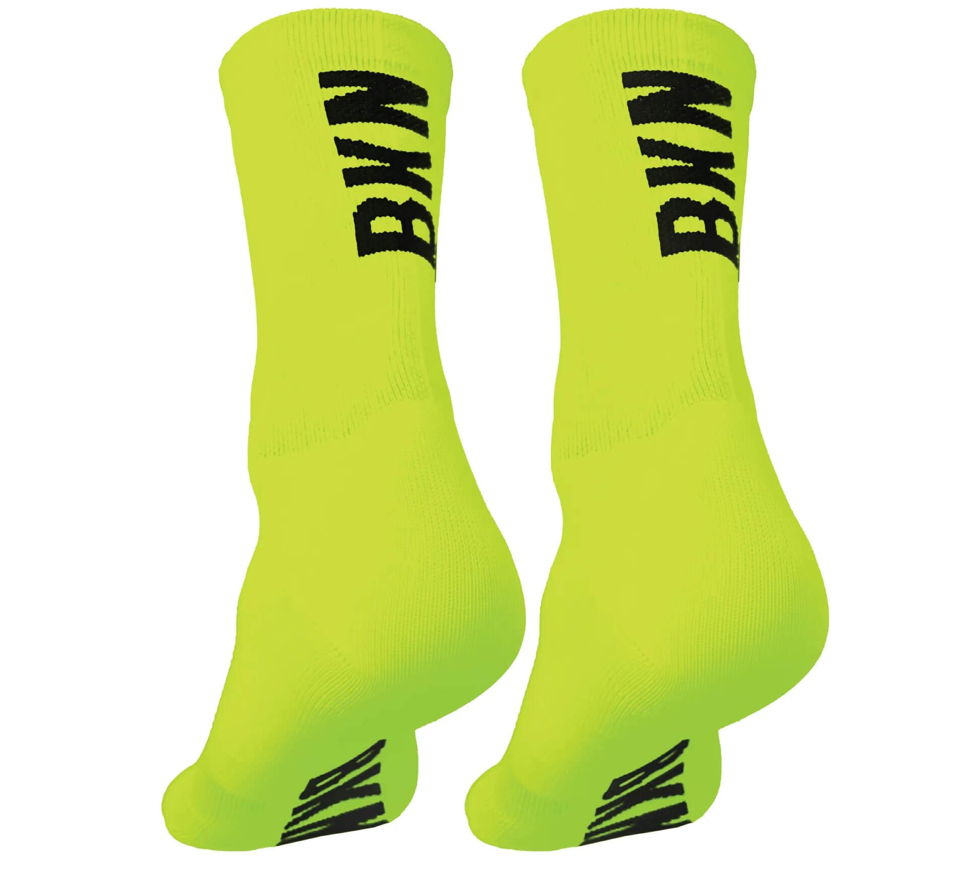 Pro Cycling Socks – Fluro Yellow, Woven, 14cm cuff, Moisture-Wicking Fabric