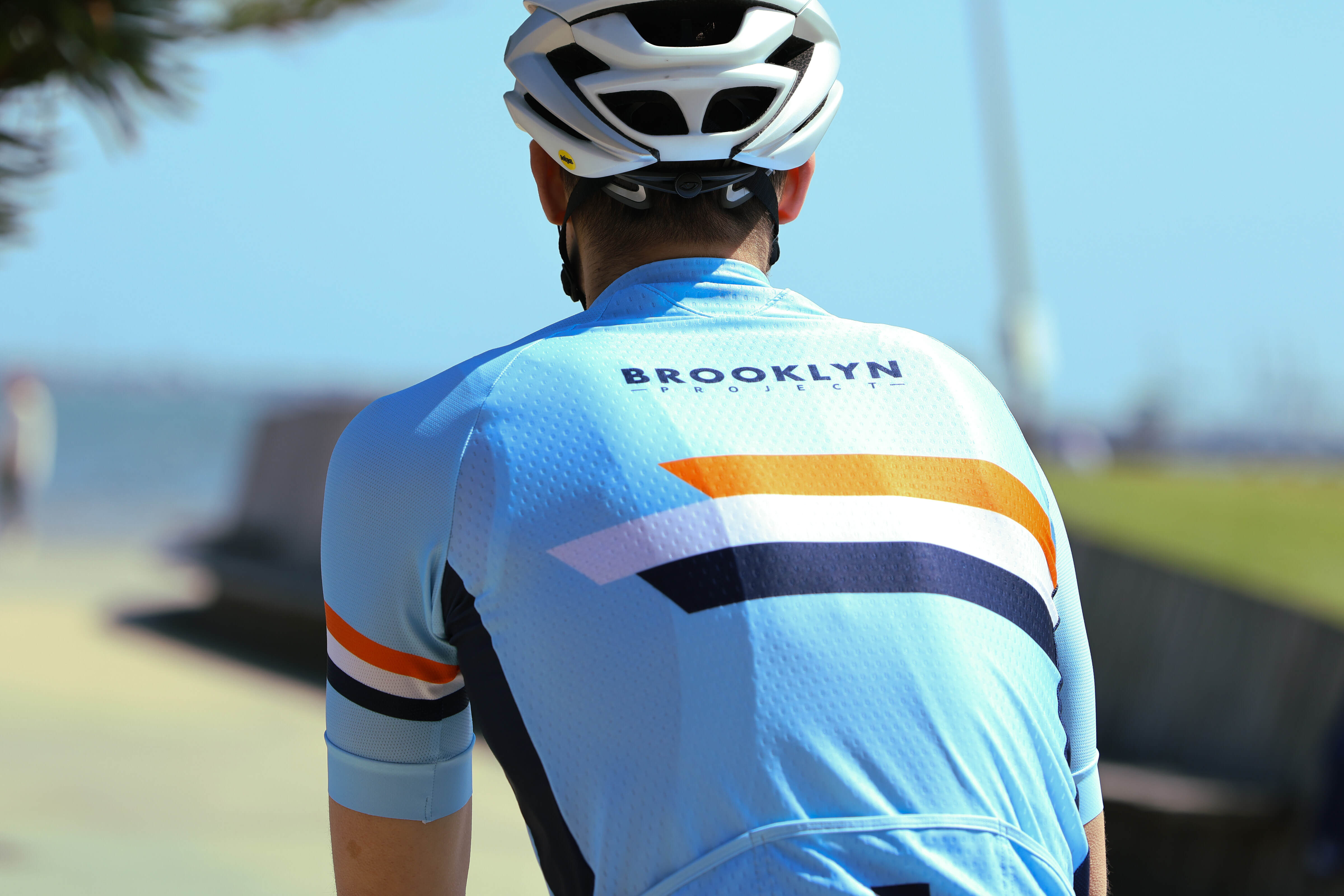 Men's Pro Cycling Jersey - Stripes - Light Blue | Lightweight Performance
