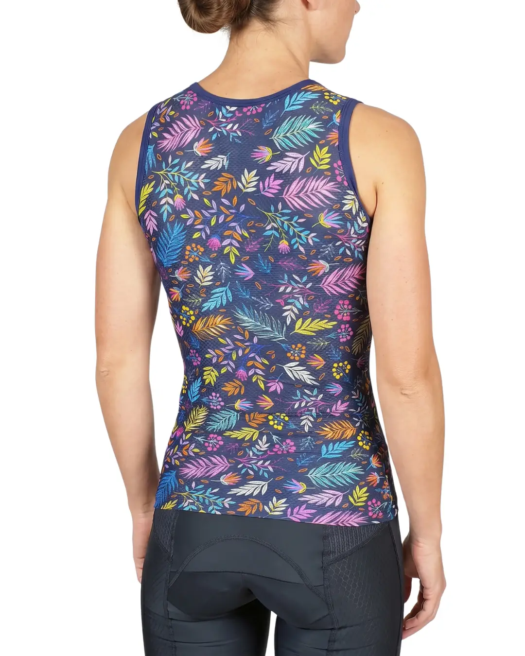 Women's Pro Mesh Undershirt – Breathable Navy Floral Base Layer