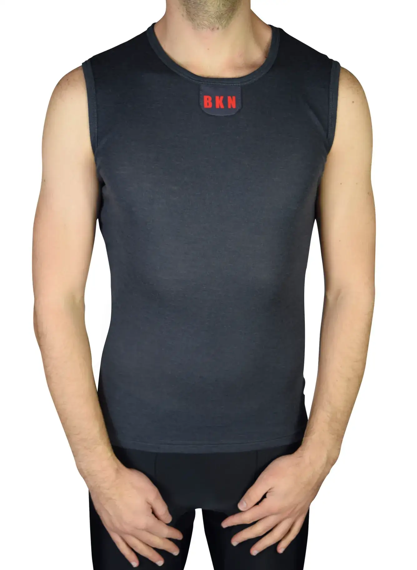 Merino Wool Cycling Undershirt Sleeveless Grey